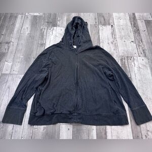 Pact Unisex Black Full Zip  Hoodie Sweatshirt Organic Cotton WELL LOVED